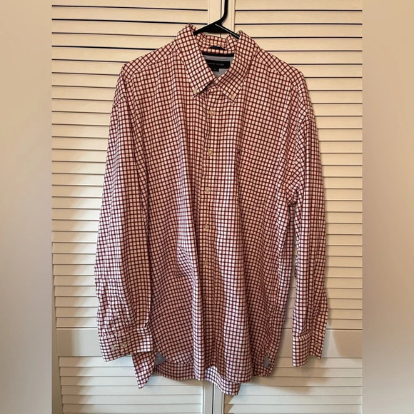 Tommy Hilfiger Women’s Long Sleeve Button Down Cotton Red White Plaid Size XL - Picture 1 of 16